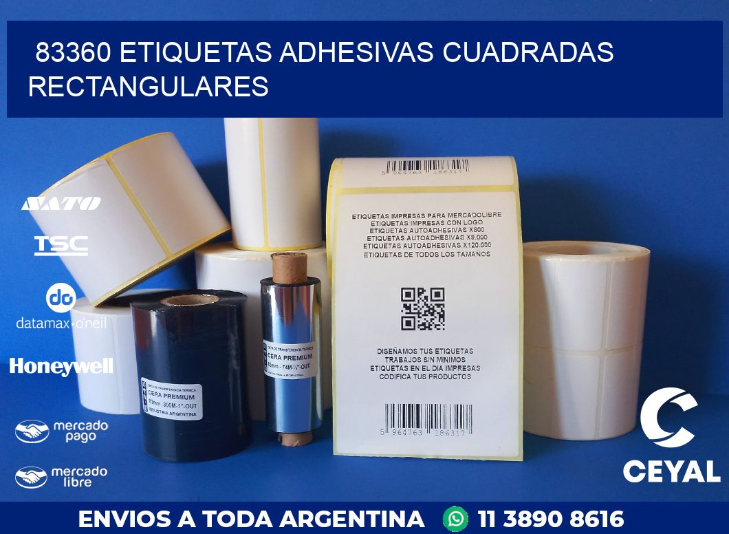 83360 ETIQUETAS ADHESIVAS CUADRADAS RECTANGULARES