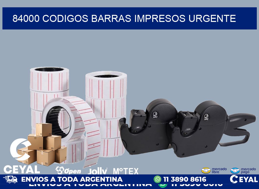 84000 CODIGOS BARRAS IMPRESOS URGENTE