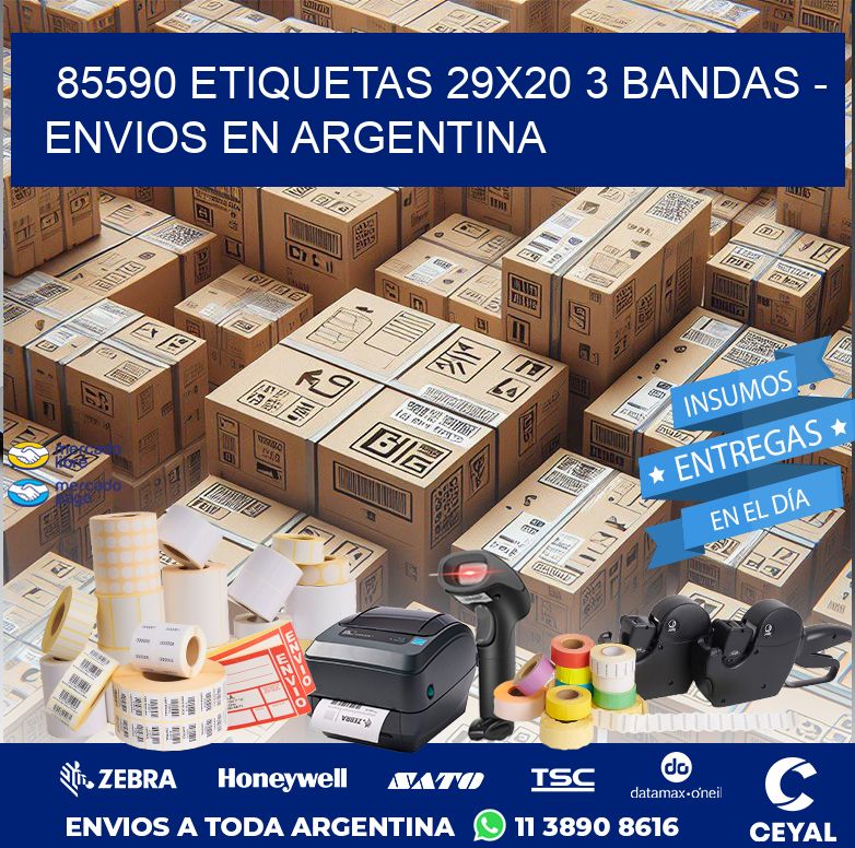 85590 ETIQUETAS 29X20 3 BANDAS - ENVIOS EN ARGENTINA