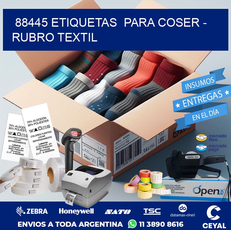 88445 ETIQUETAS  PARA COSER – RUBRO TEXTIL