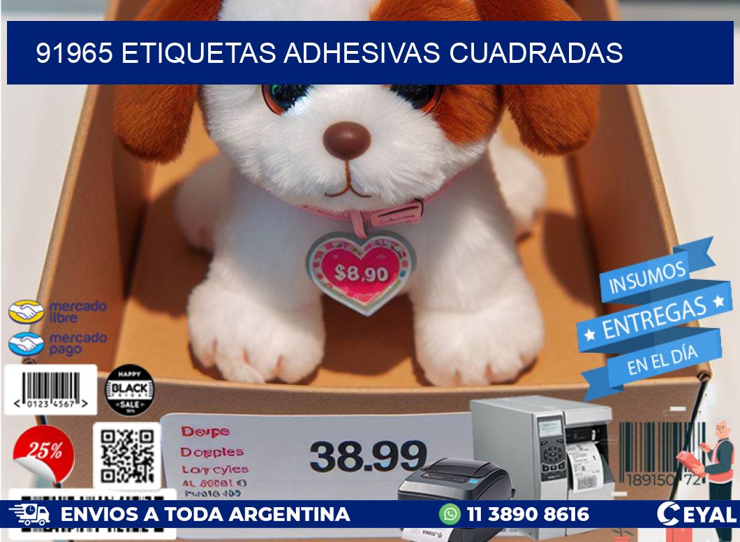 91965 ETIQUETAS ADHESIVAS CUADRADAS