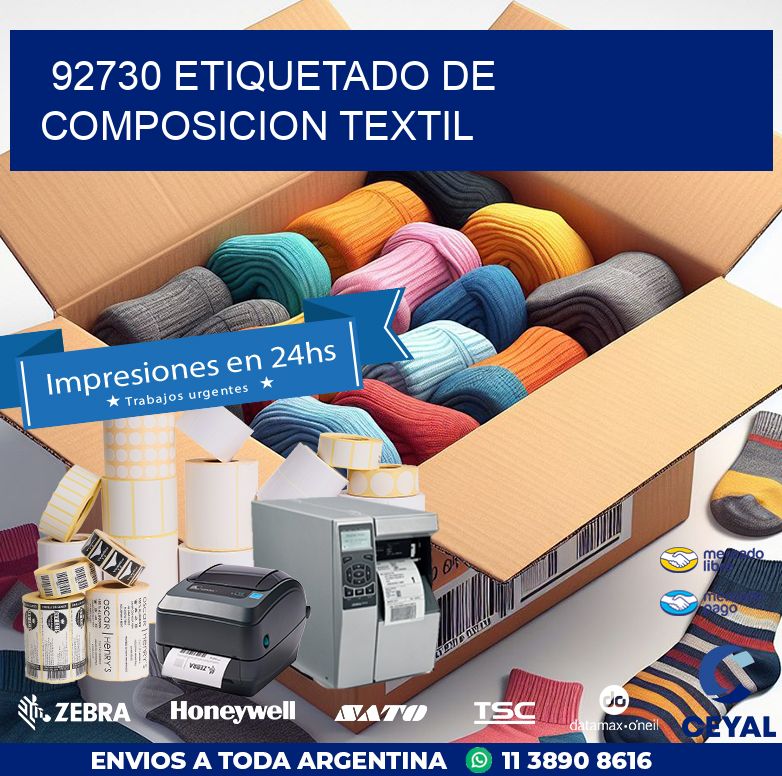 92730 ETIQUETADO DE COMPOSICION TEXTIL