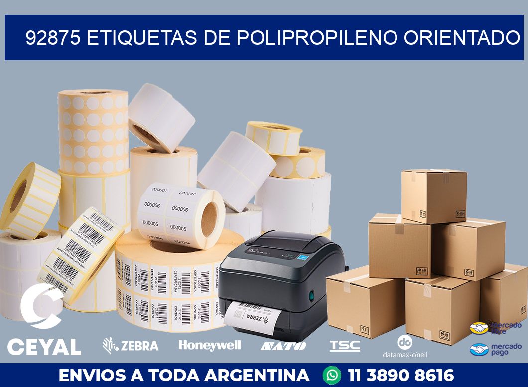 92875 ETIQUETAS DE POLIPROPILENO ORIENTADO