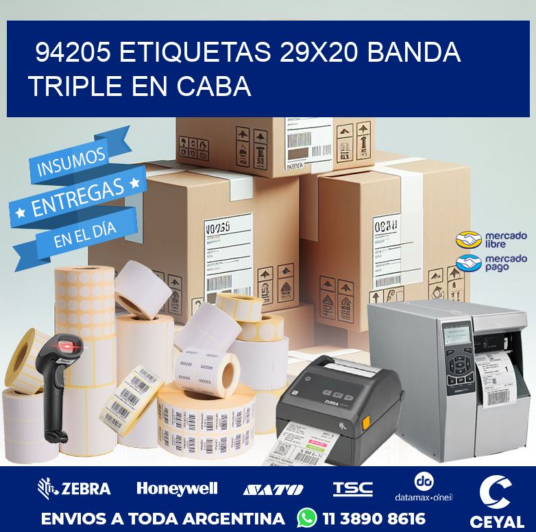 94205 ETIQUETAS 29X20 BANDA TRIPLE EN CABA