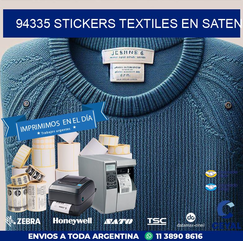 94335 STICKERS TEXTILES EN SATEN