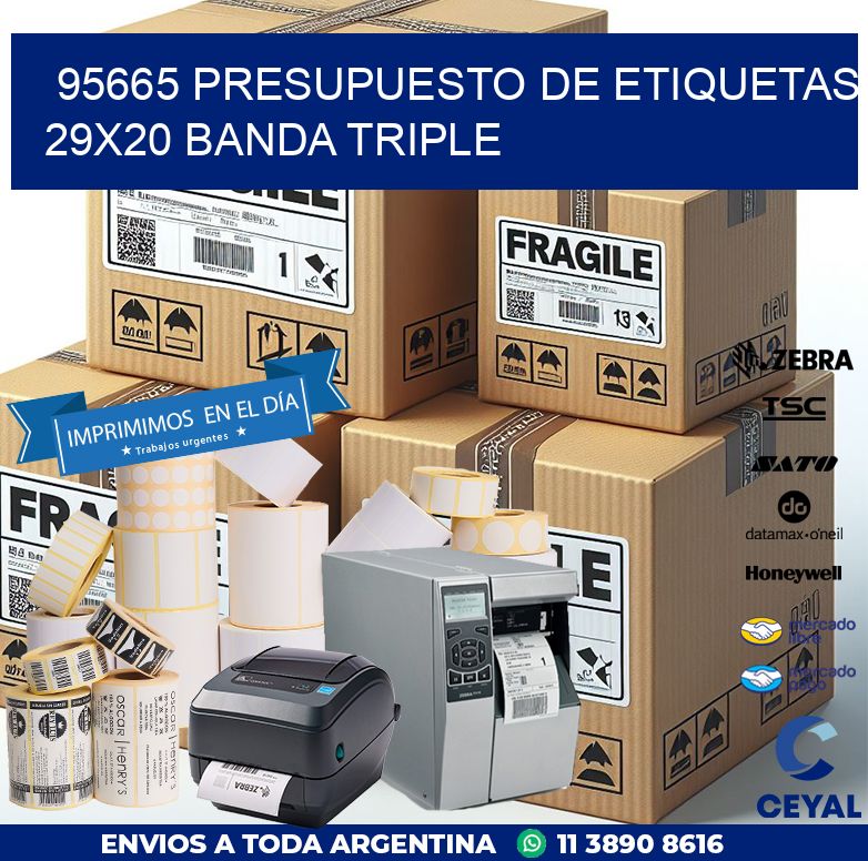 95665 PRESUPUESTO DE ETIQUETAS 29X20 BANDA TRIPLE
