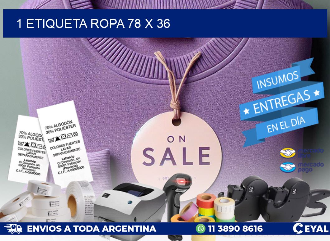 1 ETIQUETA ROPA 78 x 36