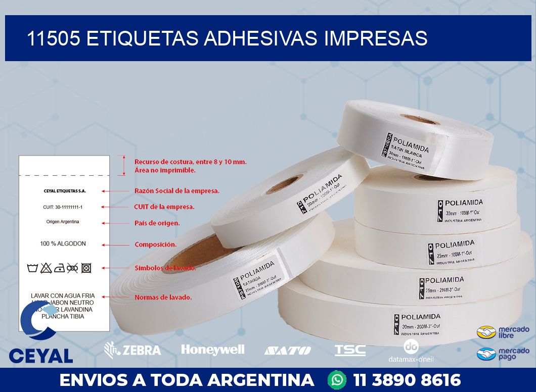 11505 ETIQUETAS ADHESIVAS IMPRESAS