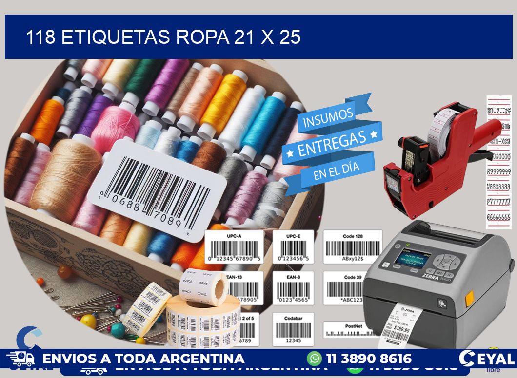 118 ETIQUETAS ROPA 21 x 25