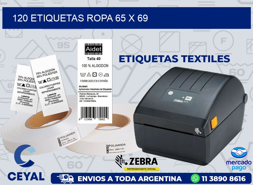120 ETIQUETAS ROPA 65 x 69