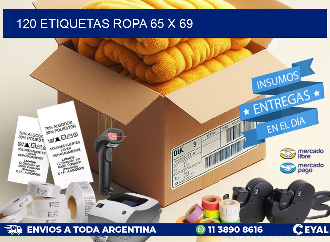 120 ETIQUETAS ROPA 65 x 69