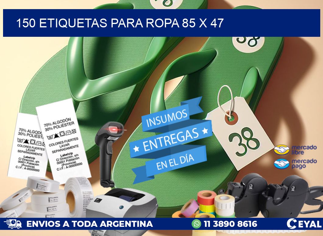 150 ETIQUETAS PARA ROPA 85 x 47