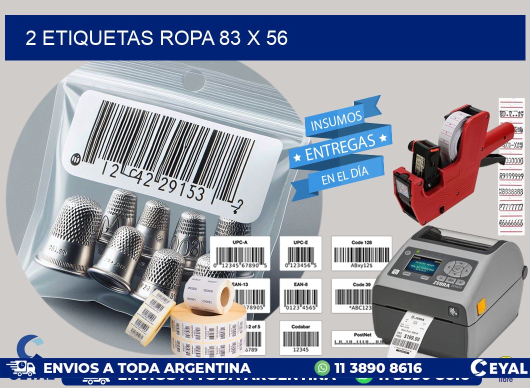 2 ETIQUETAS ROPA 83 x 56