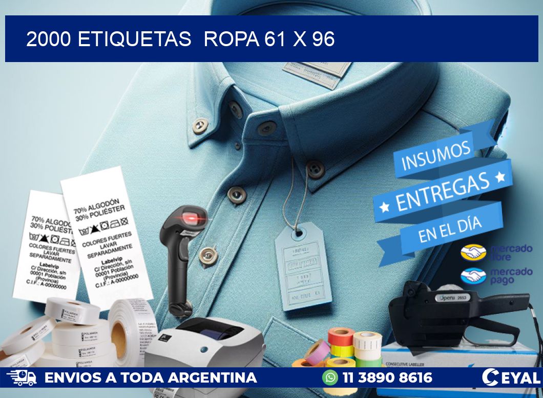 2000 ETIQUETAS  ROPA 61 x 96