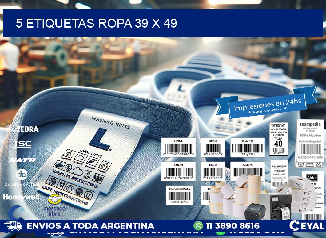 5 ETIQUETAS ROPA 39 x 49