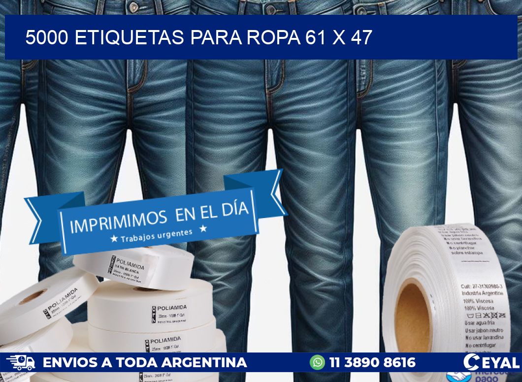 5000 ETIQUETAS PARA ROPA 61 x 47