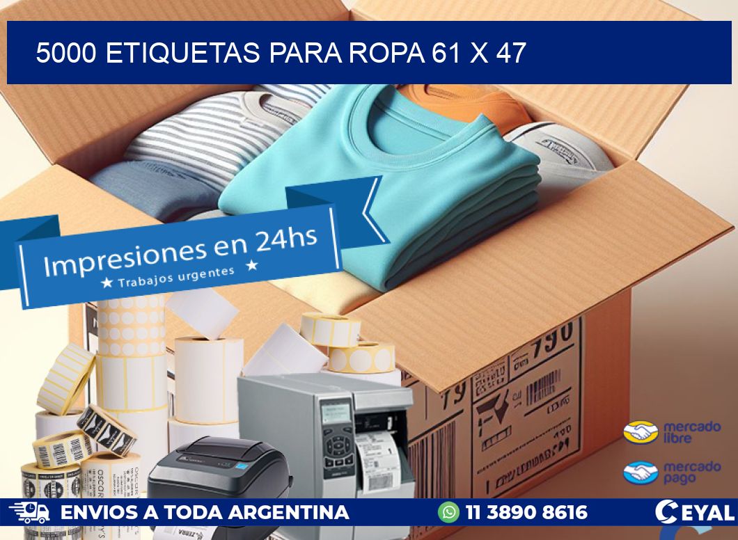 5000 ETIQUETAS PARA ROPA 61 x 47