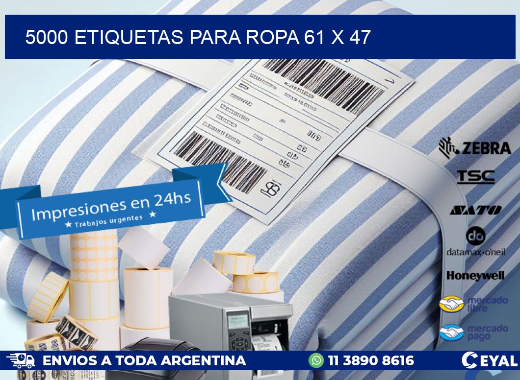5000 ETIQUETAS PARA ROPA 61 x 47