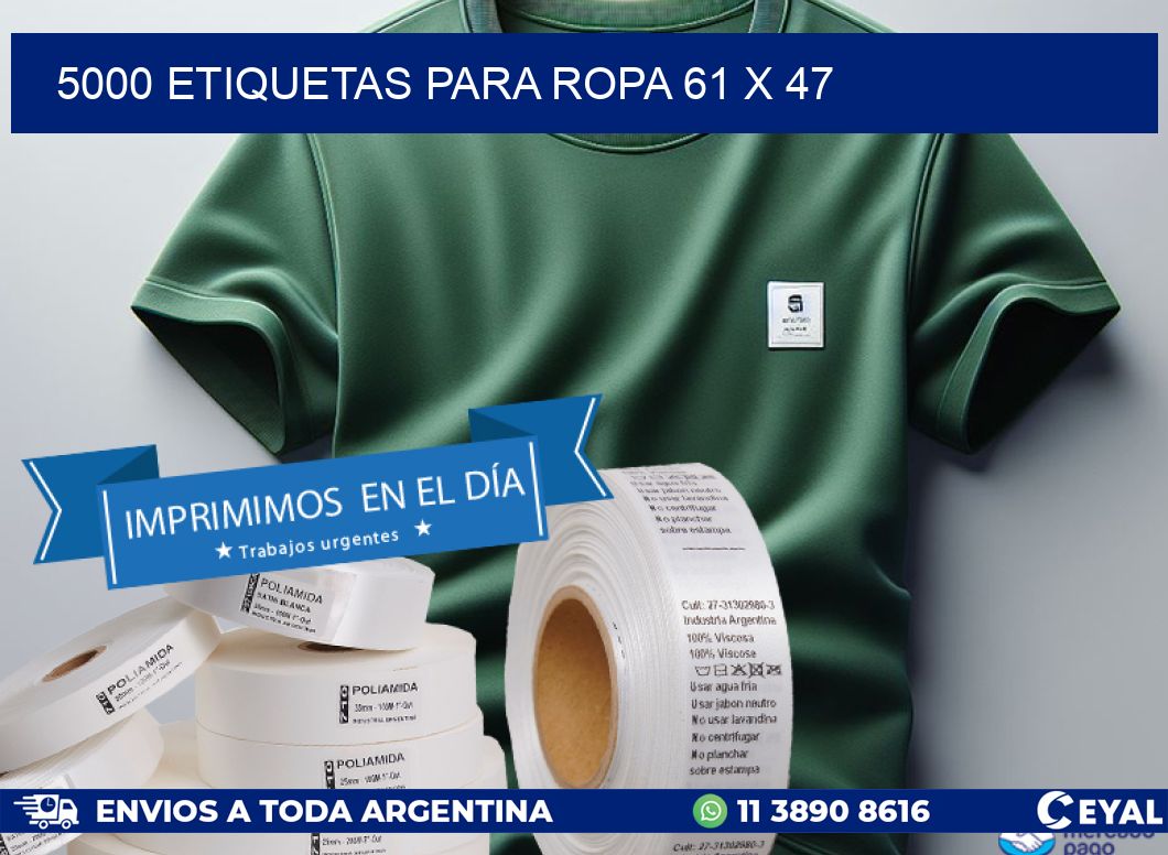 5000 ETIQUETAS PARA ROPA 61 x 47