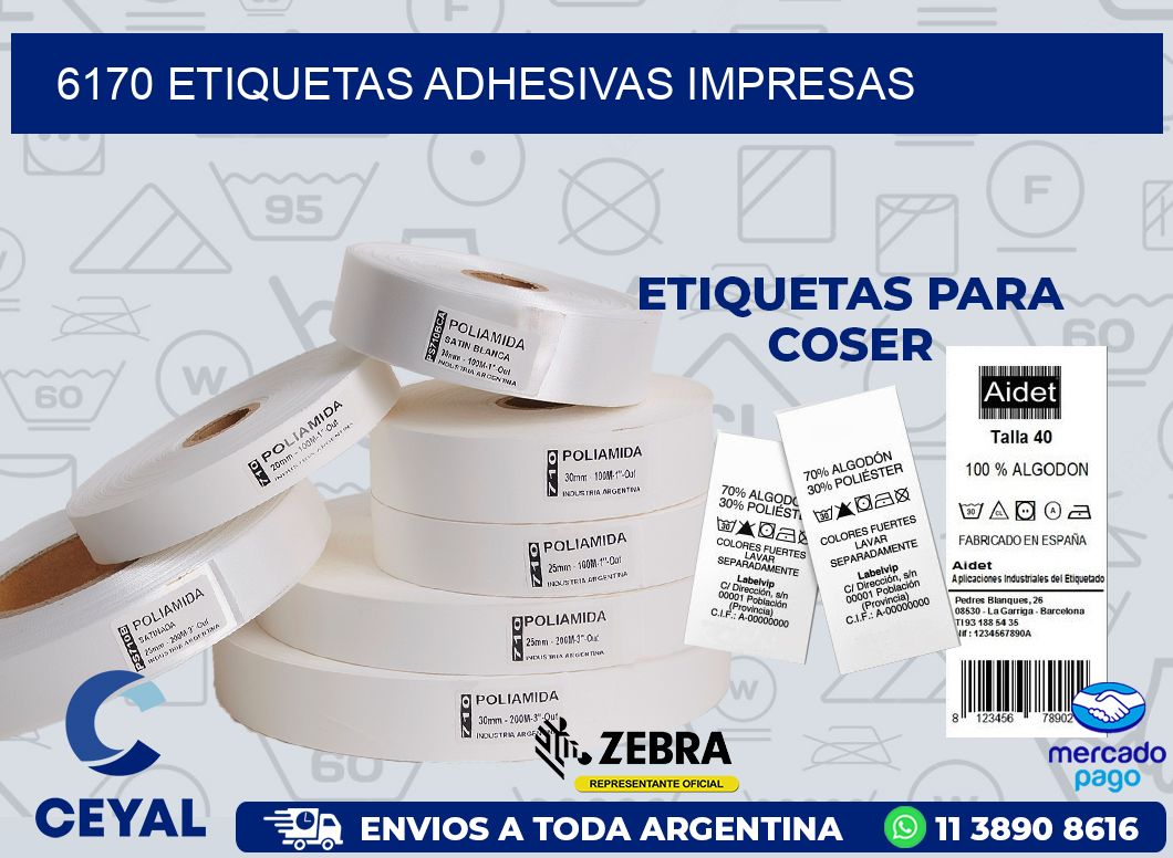 6170 ETIQUETAS ADHESIVAS IMPRESAS