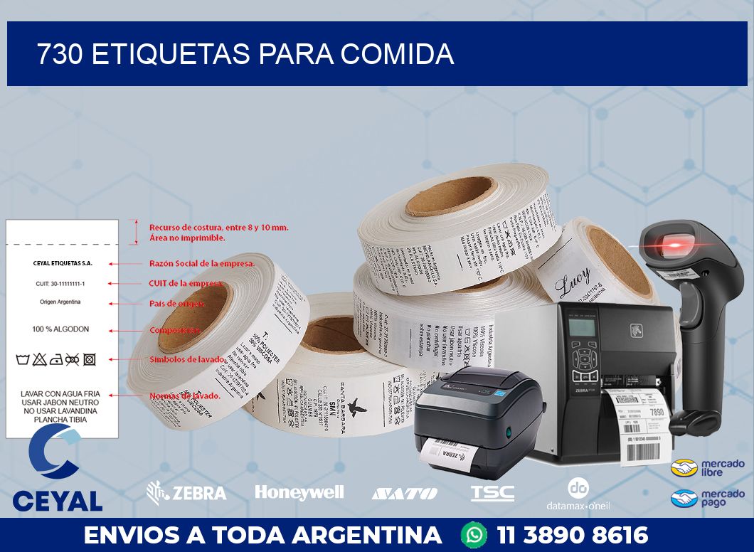 730 ETIQUETAS PARA COMIDA