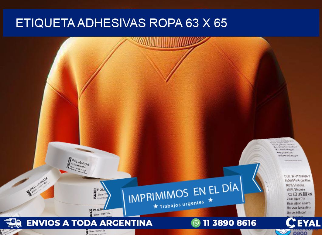 ETIQUETA ADHESIVAS ROPA 63 x 65