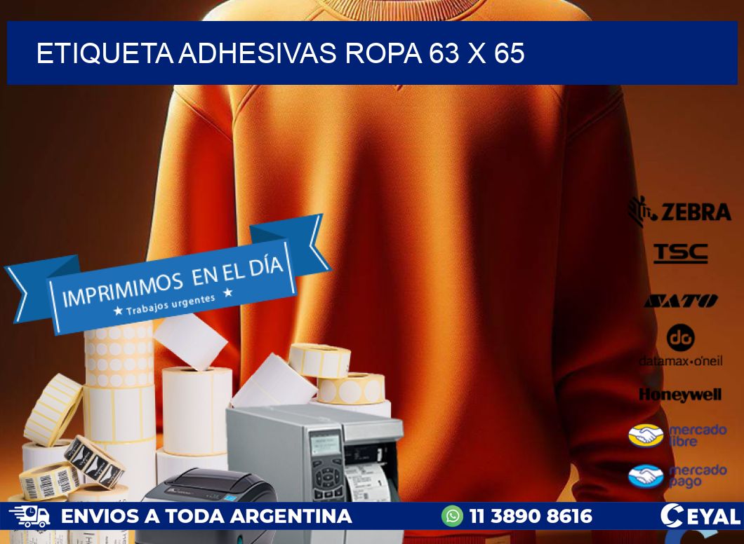 ETIQUETA ADHESIVAS ROPA 63 x 65