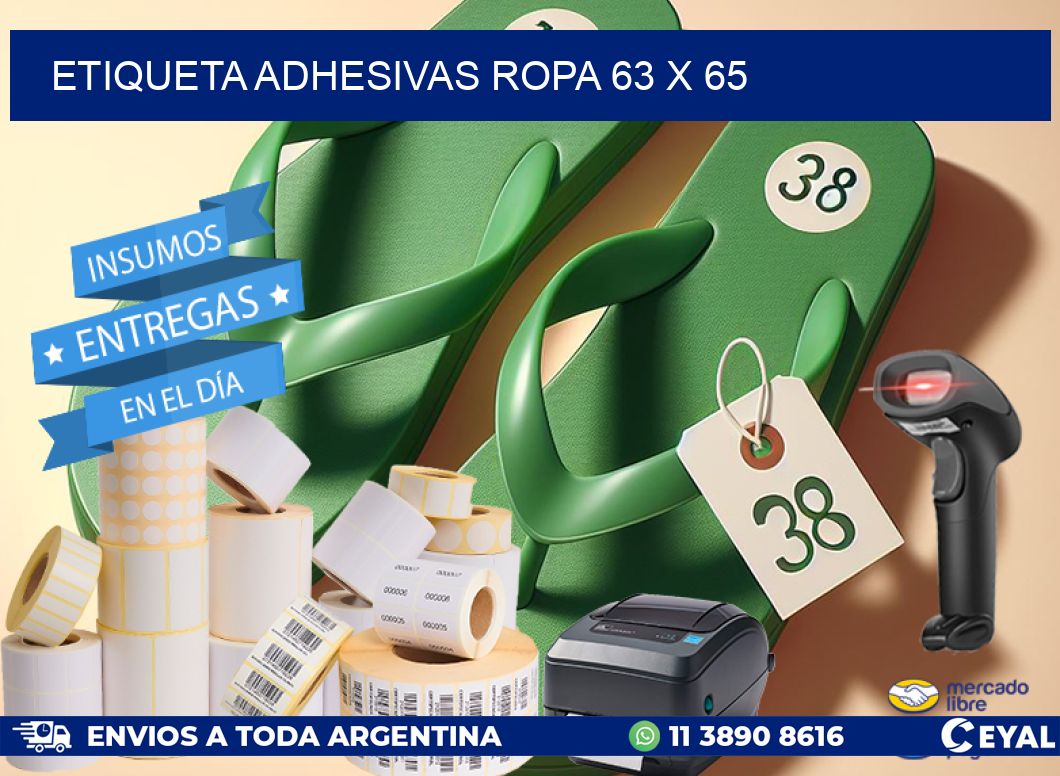 ETIQUETA ADHESIVAS ROPA 63 x 65