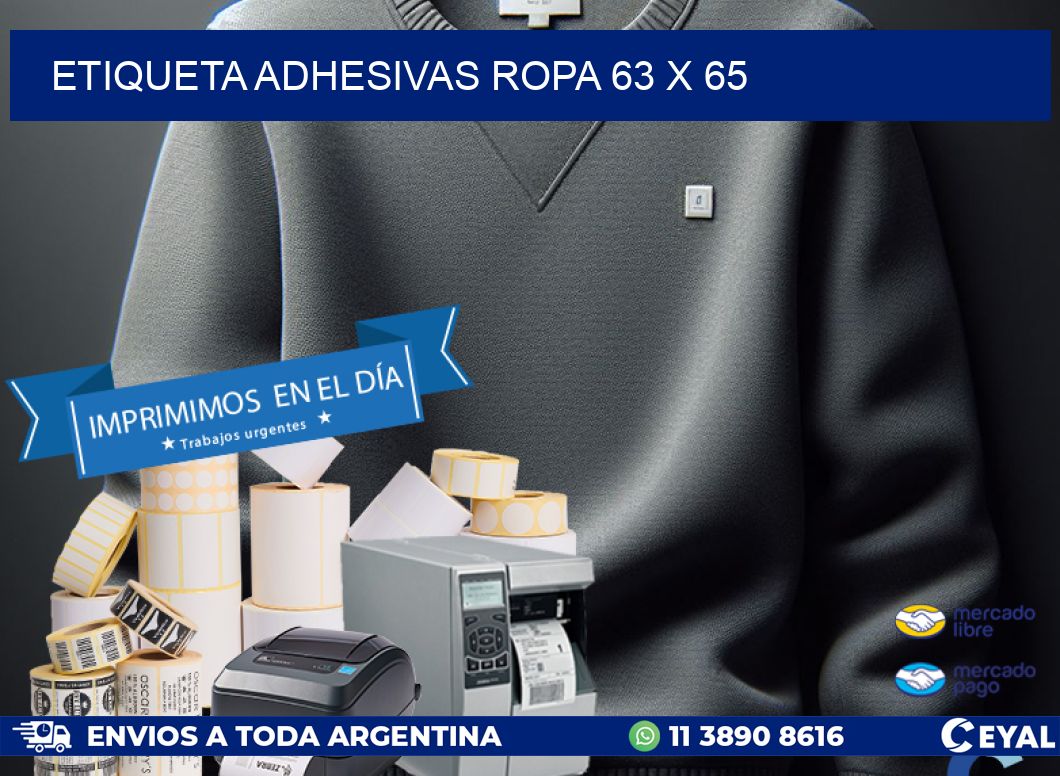 ETIQUETA ADHESIVAS ROPA 63 x 65