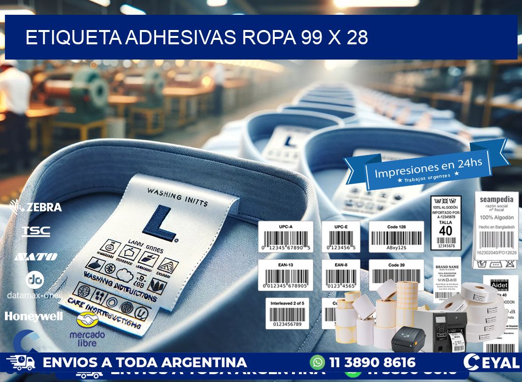 ETIQUETA ADHESIVAS ROPA 99 x 28