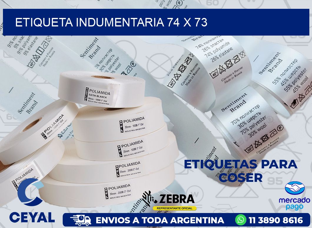 ETIQUETA INDUMENTARIA 74 x 73