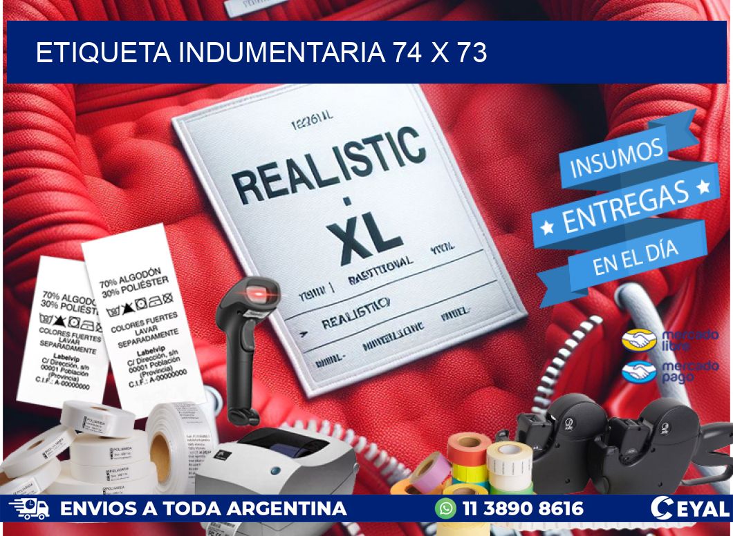 ETIQUETA INDUMENTARIA 74 x 73