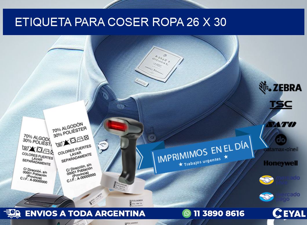ETIQUETA PARA COSER ROPA 26 x 30