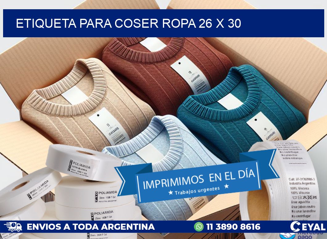 ETIQUETA PARA COSER ROPA 26 x 30
