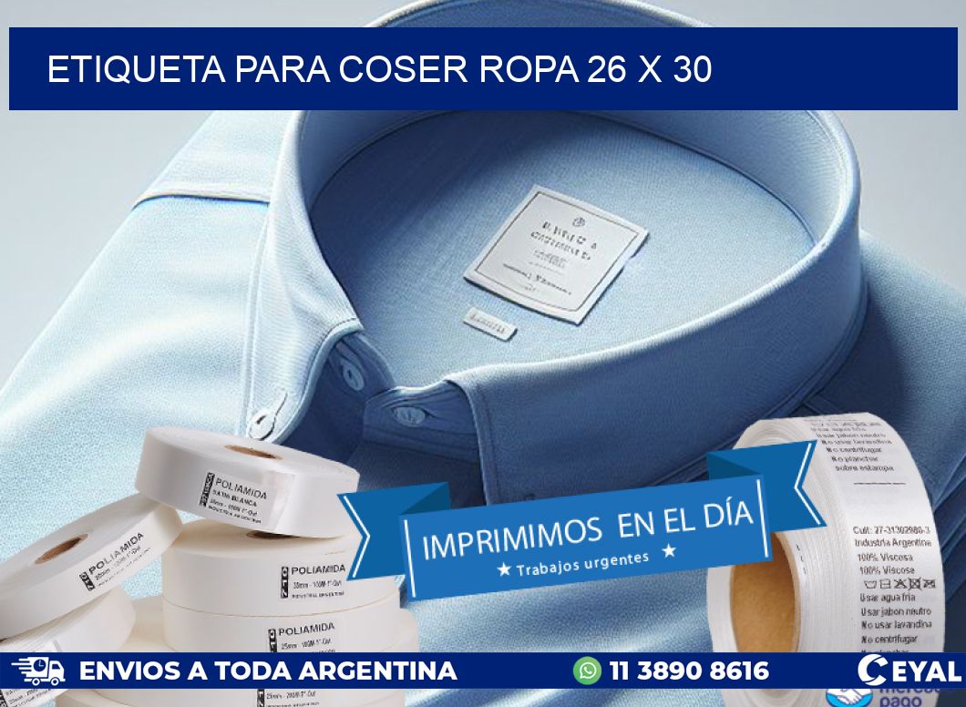 ETIQUETA PARA COSER ROPA 26 x 30
