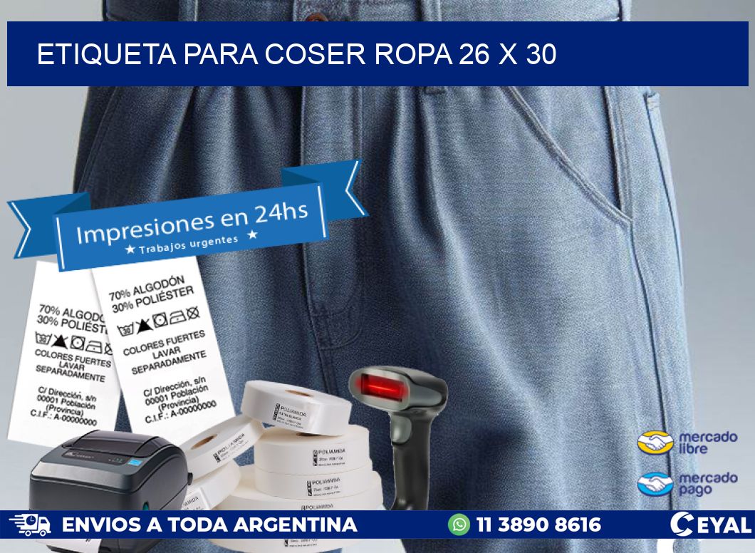 ETIQUETA PARA COSER ROPA 26 x 30