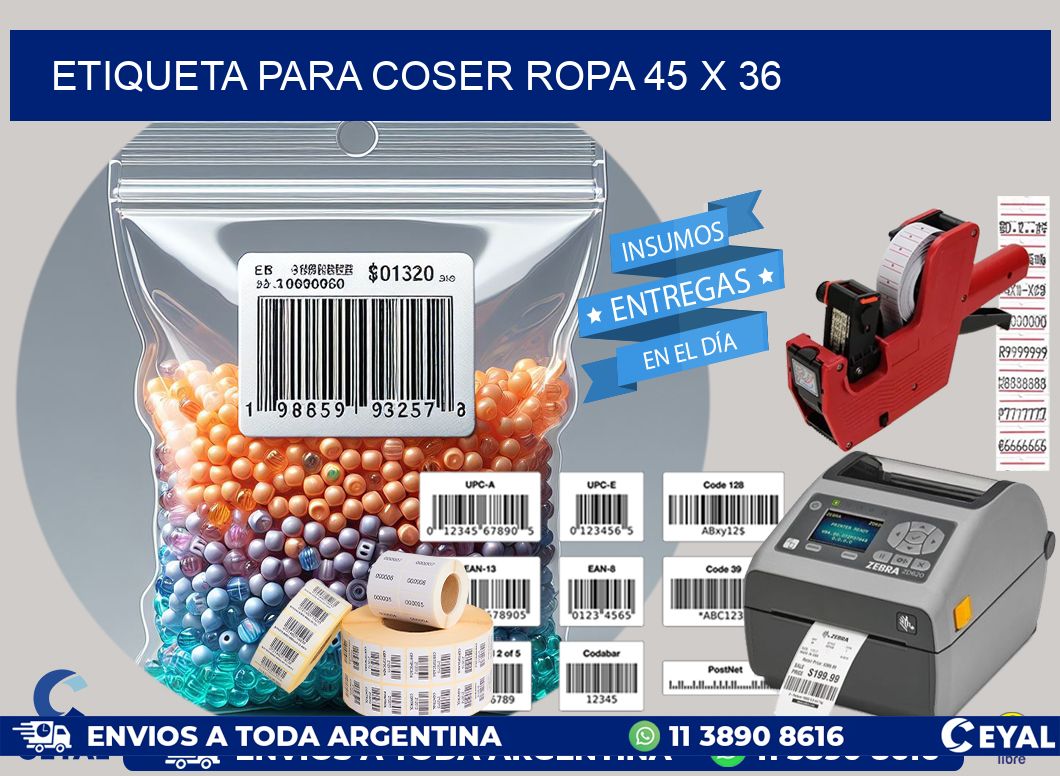 ETIQUETA PARA COSER ROPA 45 x 36