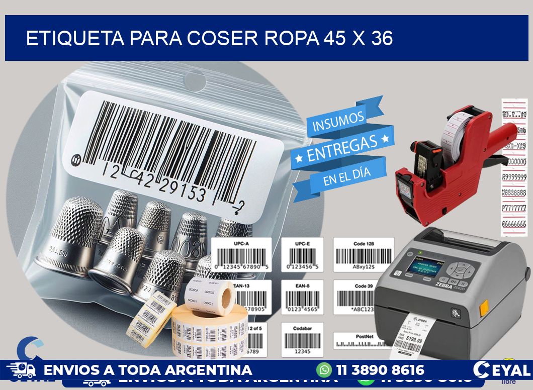 ETIQUETA PARA COSER ROPA 45 x 36