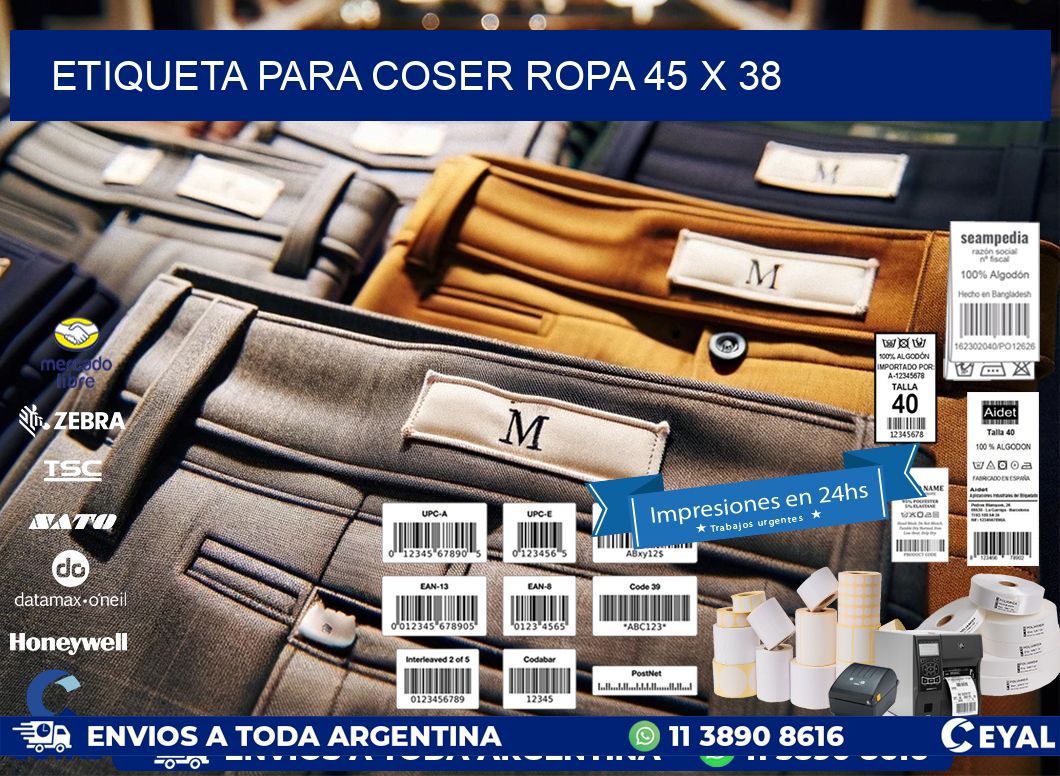 ETIQUETA PARA COSER ROPA 45 x 38