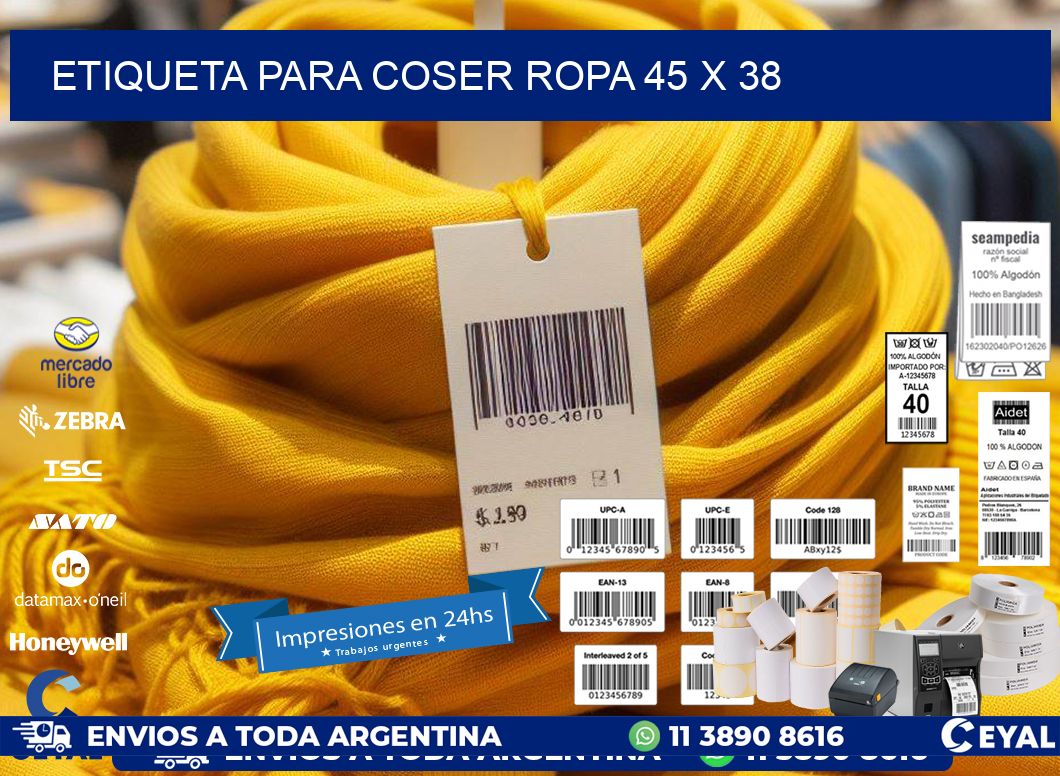 ETIQUETA PARA COSER ROPA 45 x 38
