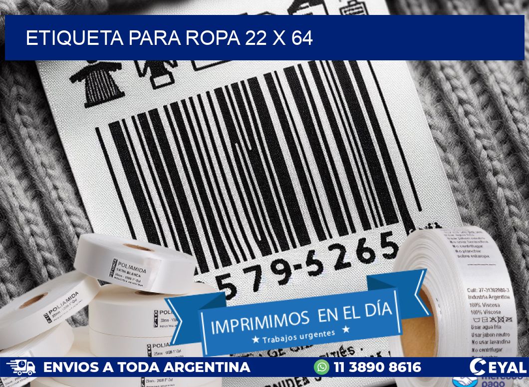ETIQUETA PARA ROPA 22 x 64
