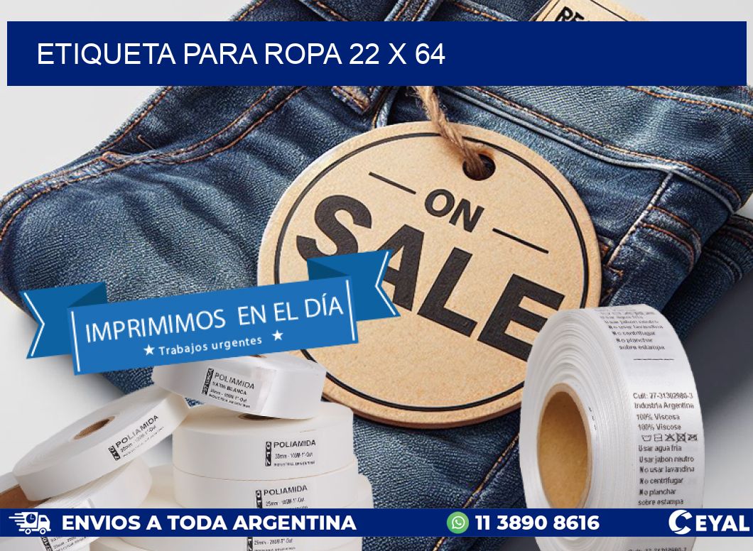 ETIQUETA PARA ROPA 22 x 64