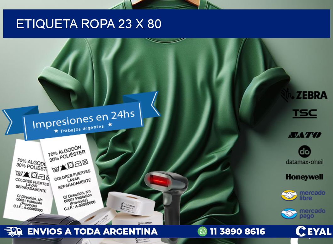 ETIQUETA ROPA 23 x 80