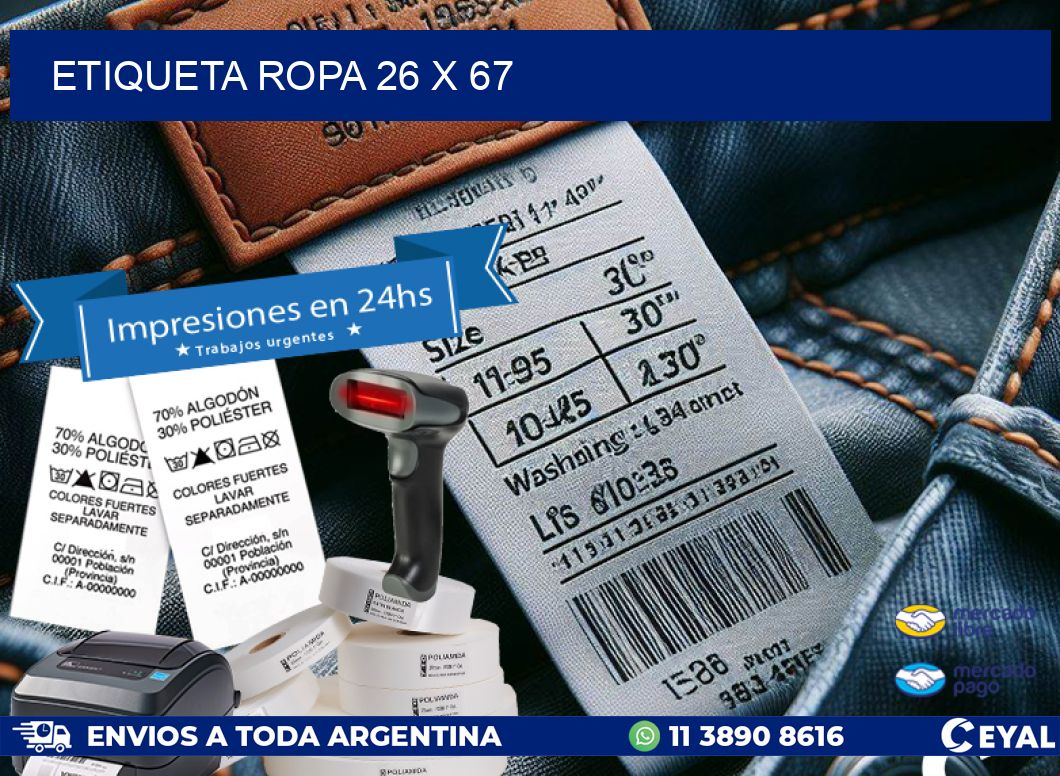 ETIQUETA ROPA 26 x 67