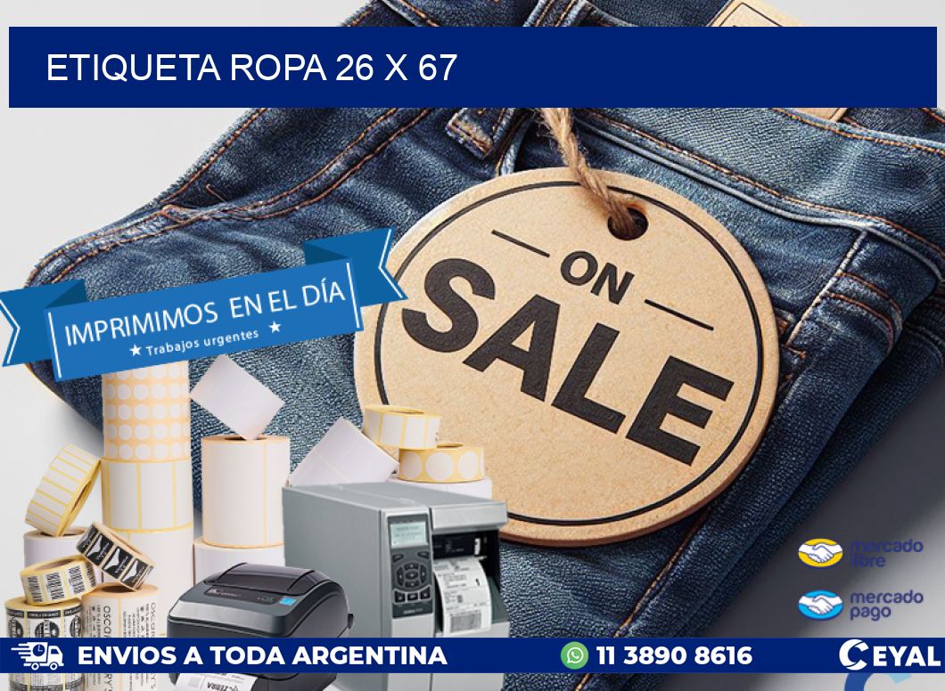ETIQUETA ROPA 26 x 67