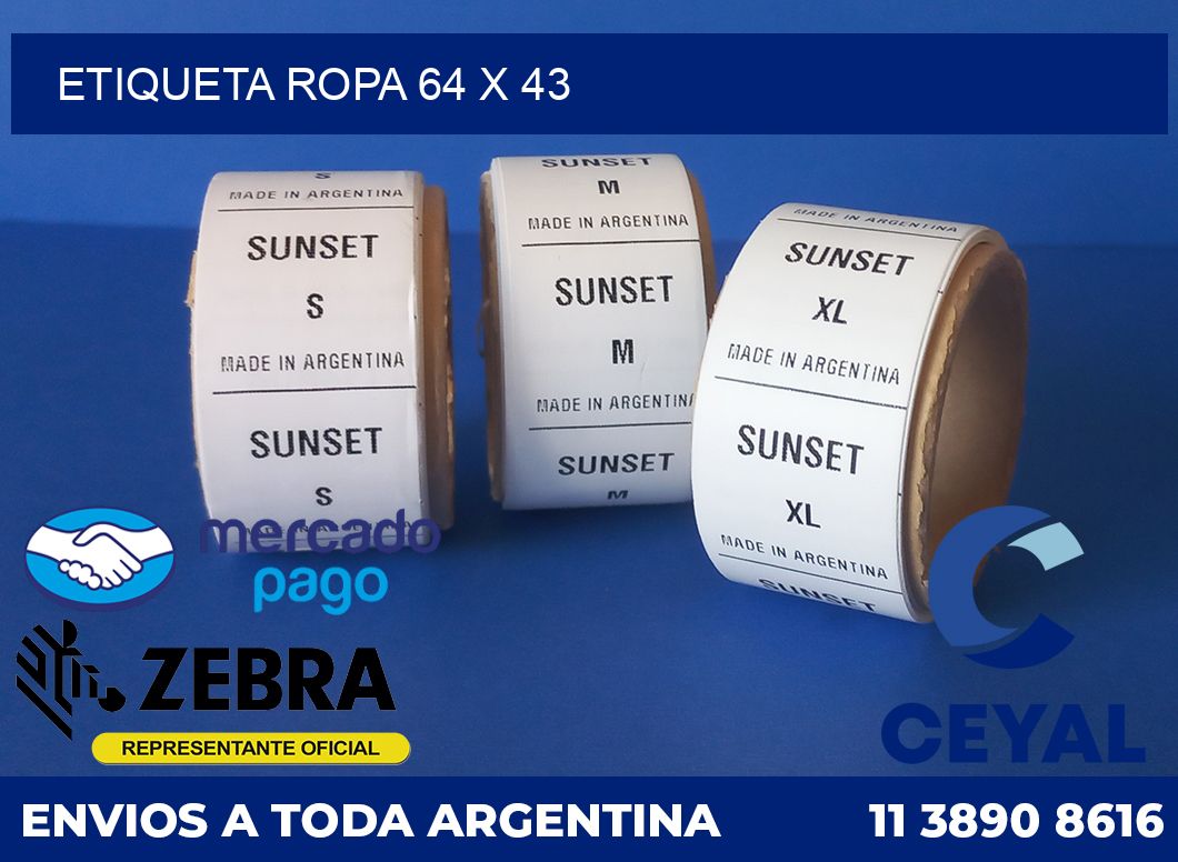 ETIQUETA ROPA 64 x 43