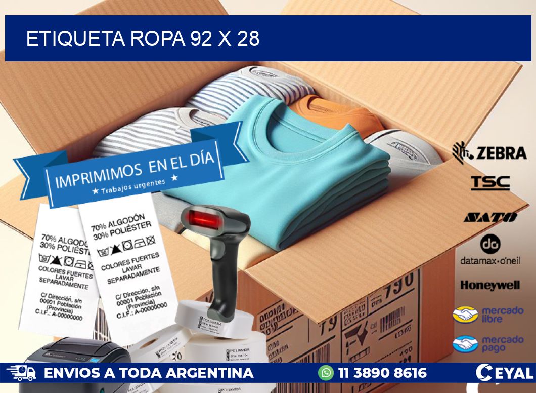 ETIQUETA ROPA 92 x 28