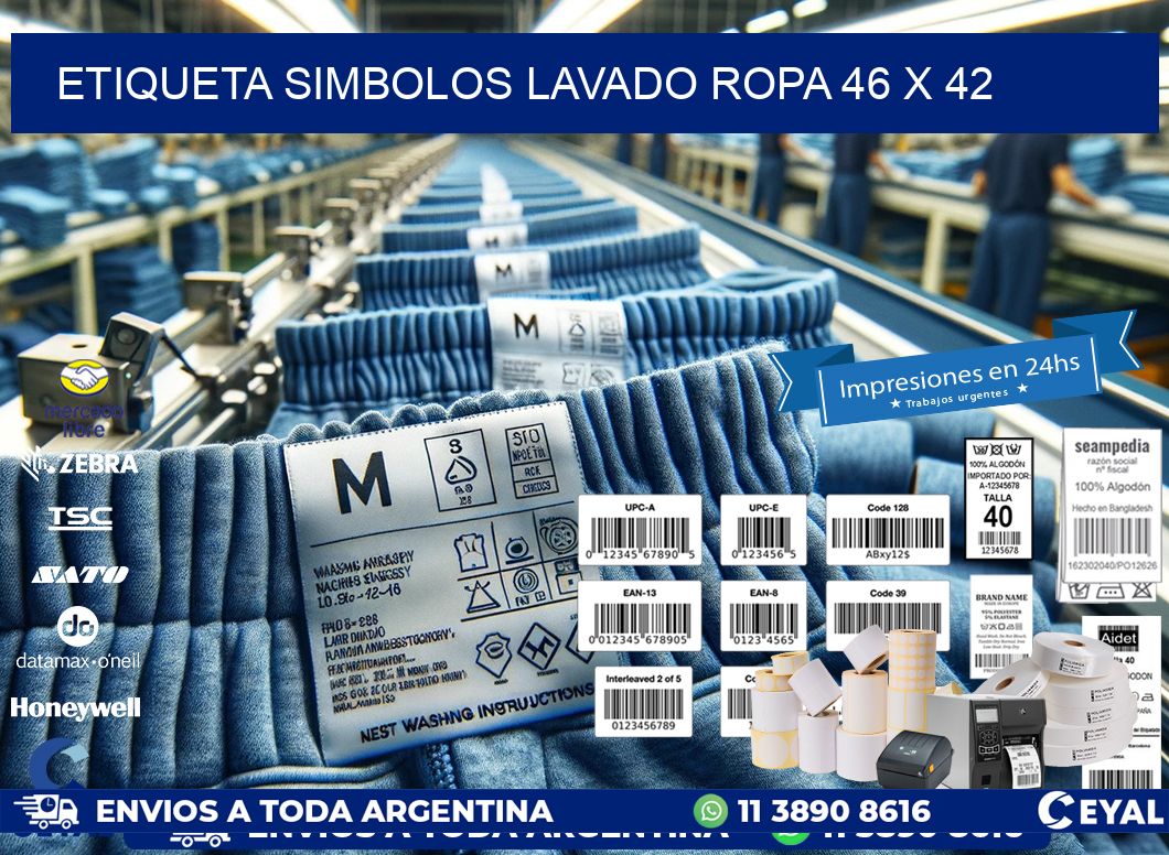 ETIQUETA SIMBOLOS LAVADO ROPA 46 x 42