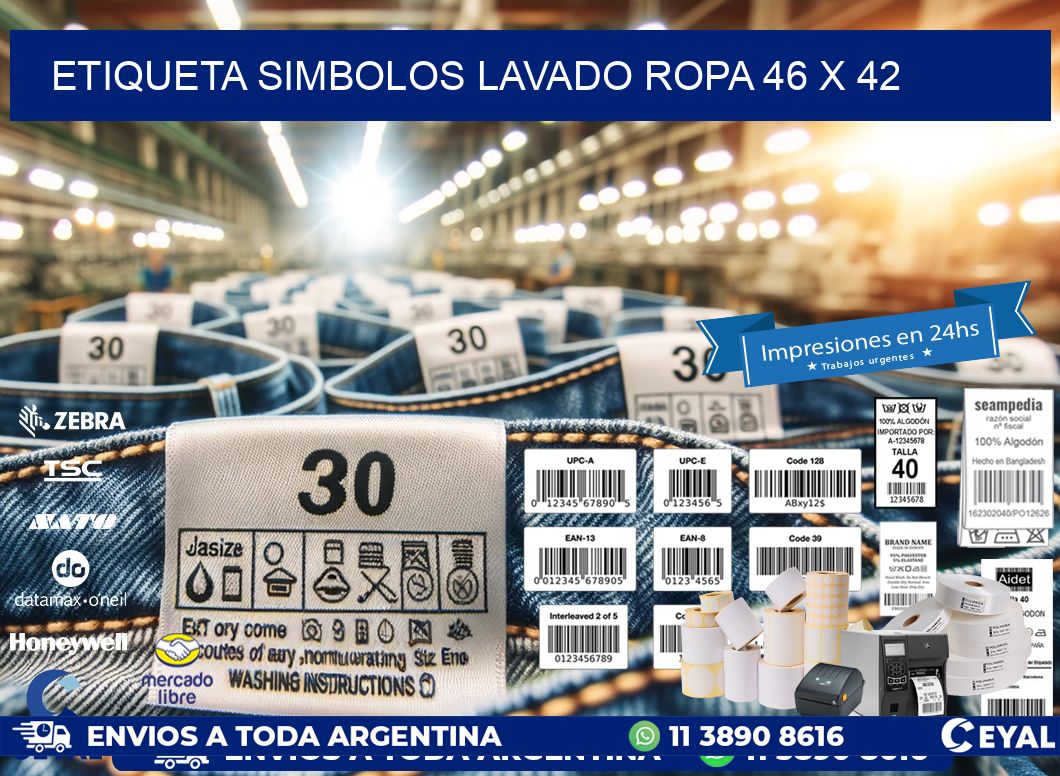 ETIQUETA SIMBOLOS LAVADO ROPA 46 x 42
