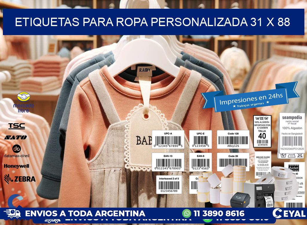ETIQUETAS PARA ROPA PERSONALIZADA 31 x 88